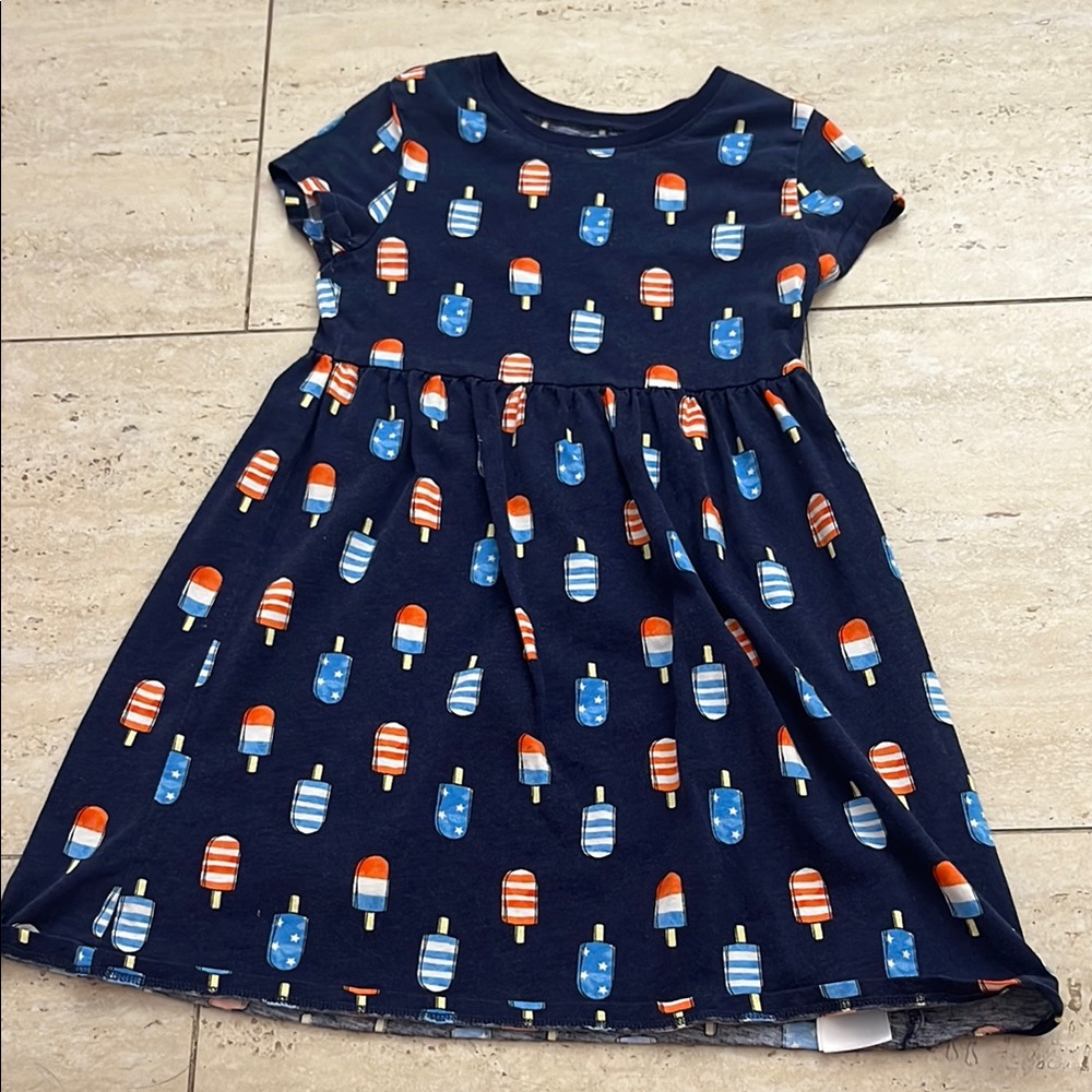Old Navy Blue and Red Casual Sundress Short Sleeve